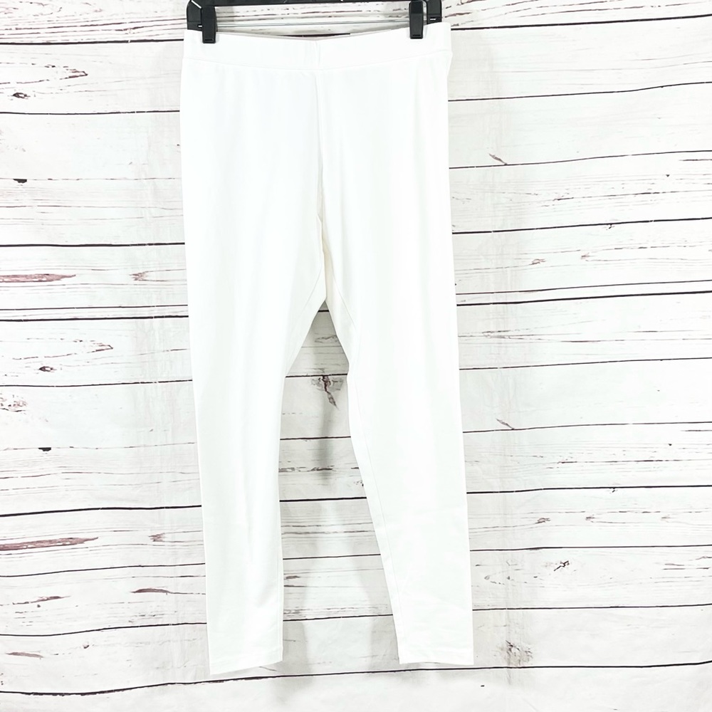 Soft Surroundings Legging Womens 10-12 White Ankle Cotton Blend Stretch pull on.
